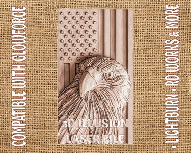 American eagle 3d illusion & laser-ready file 3DWave.us